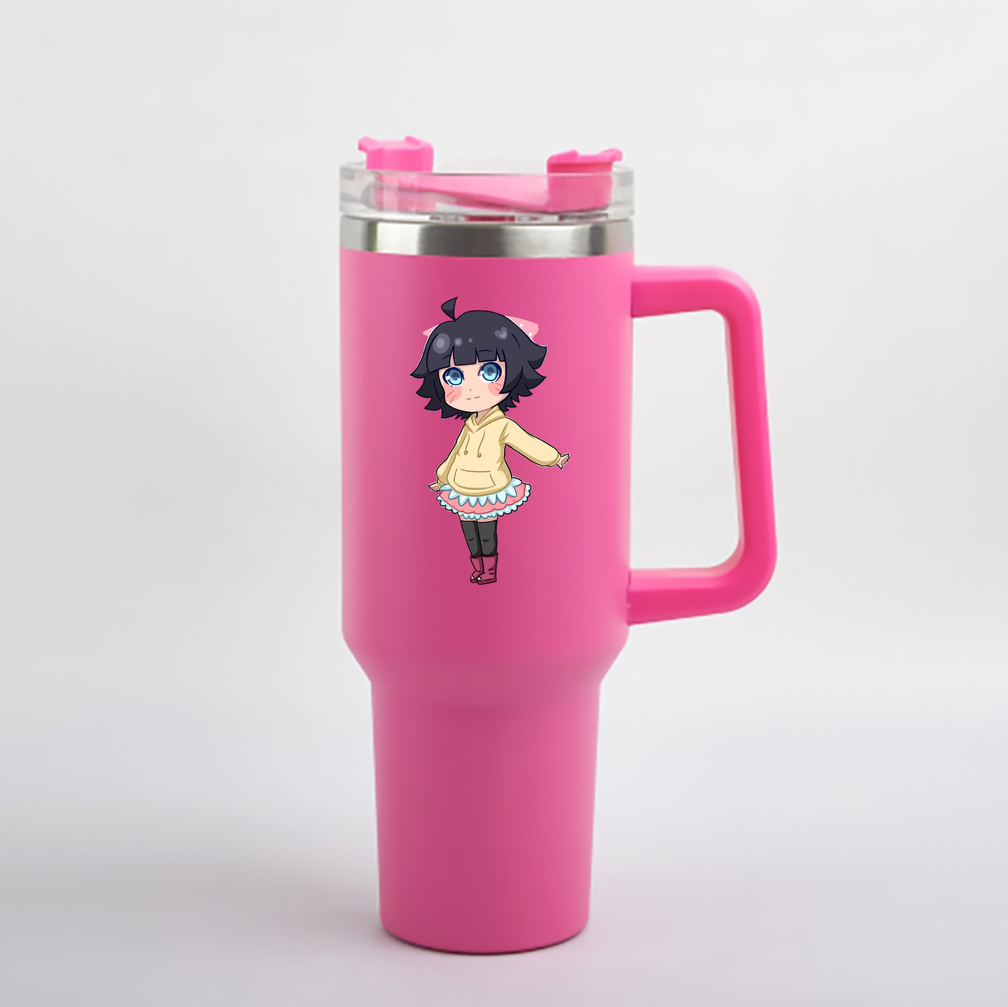 （画像用） NARUTO -ナルト- うずまき ヒマワリ Uzumaki Himawari 1200mL車用タンブラー - クリスタルステッカー（プラスチックストロー付き）